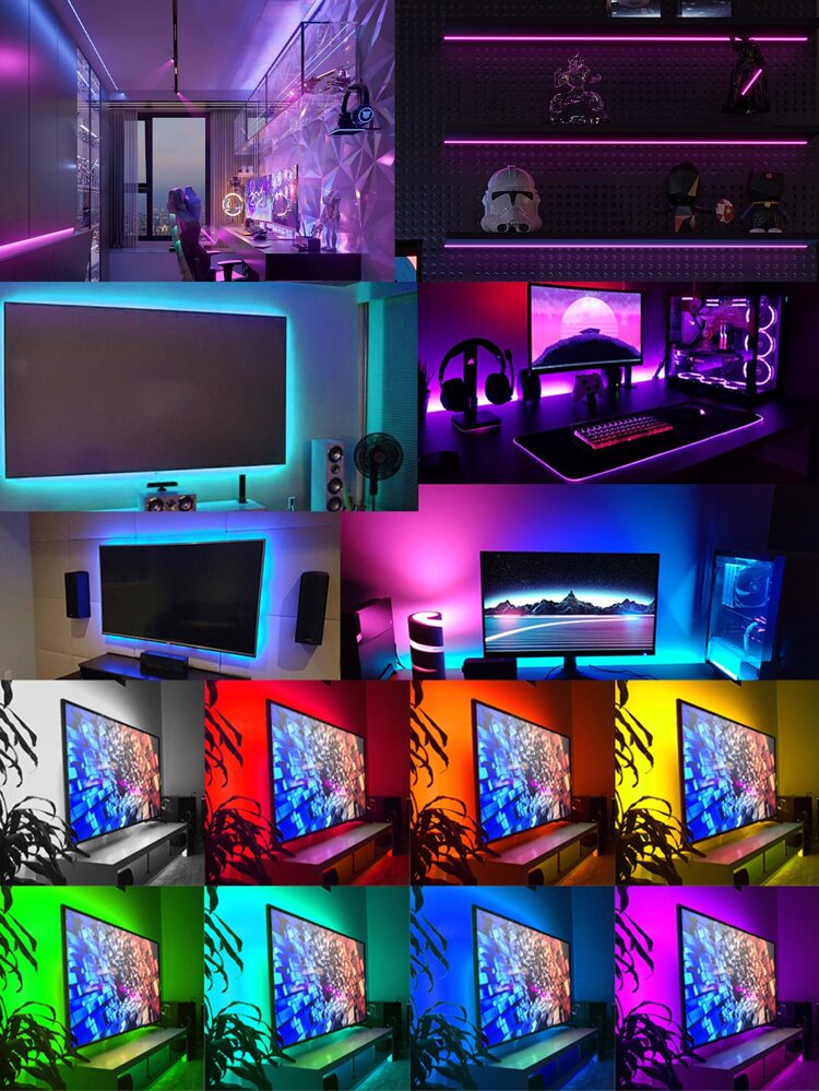 LED Strip Lights - Controlled by Remote & Smartphone