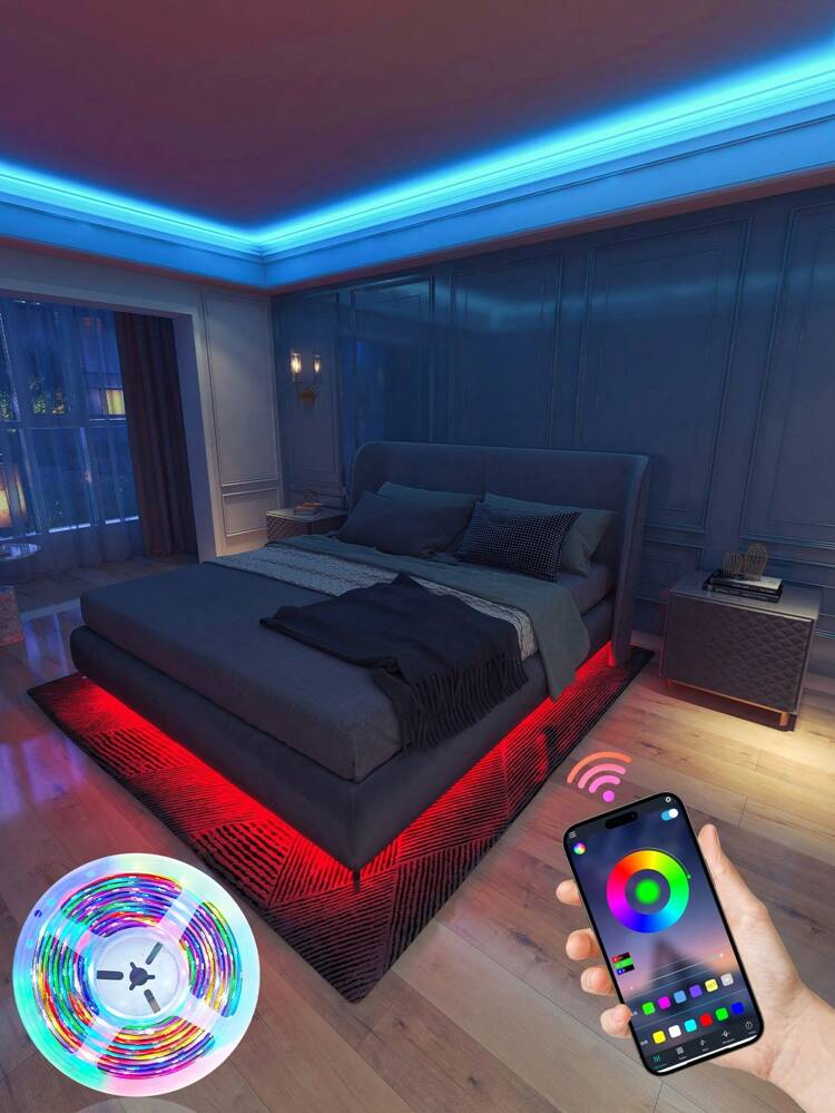 LED Strip Lights - Controlled by Remote & Smartphone