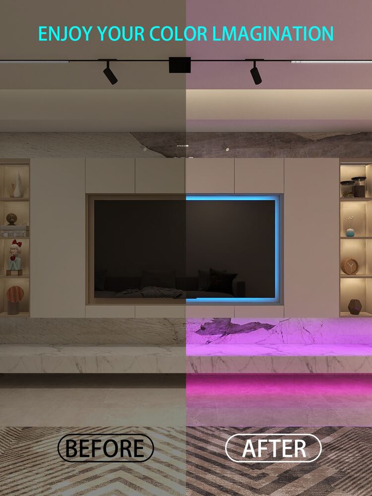 LED Strip Lights - Controlled by Remote & Smartphone
