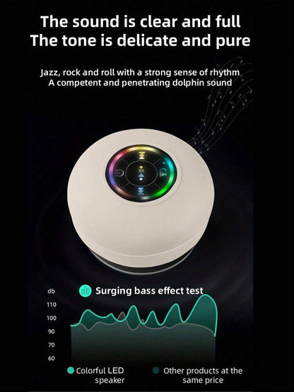 Portable & Wireless Speaker, Waterproof Speaker With Suction Cup