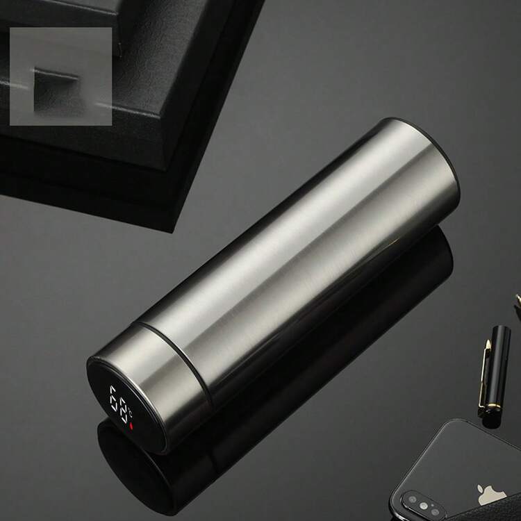 500ml/16.9oz, Stainless Steel & Temperature Display Smart Vacuum Insulated Bottle