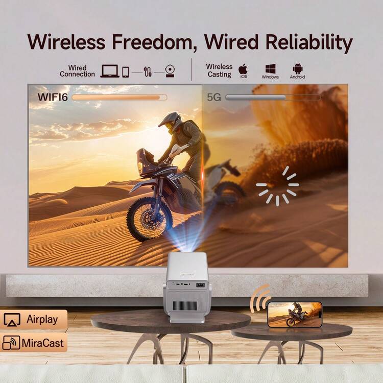 Smart Auto Focus Projector Native 1080P & Supports 8K