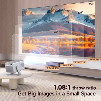 Smart Auto Focus Projector Native 1080P & Supports 8K